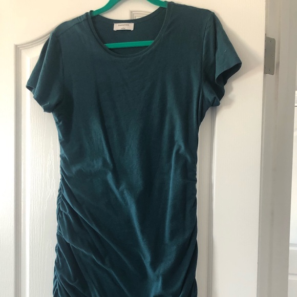 Babaton Covet ruched mini dress in size 10 and herbage green - Picture 3 of 4